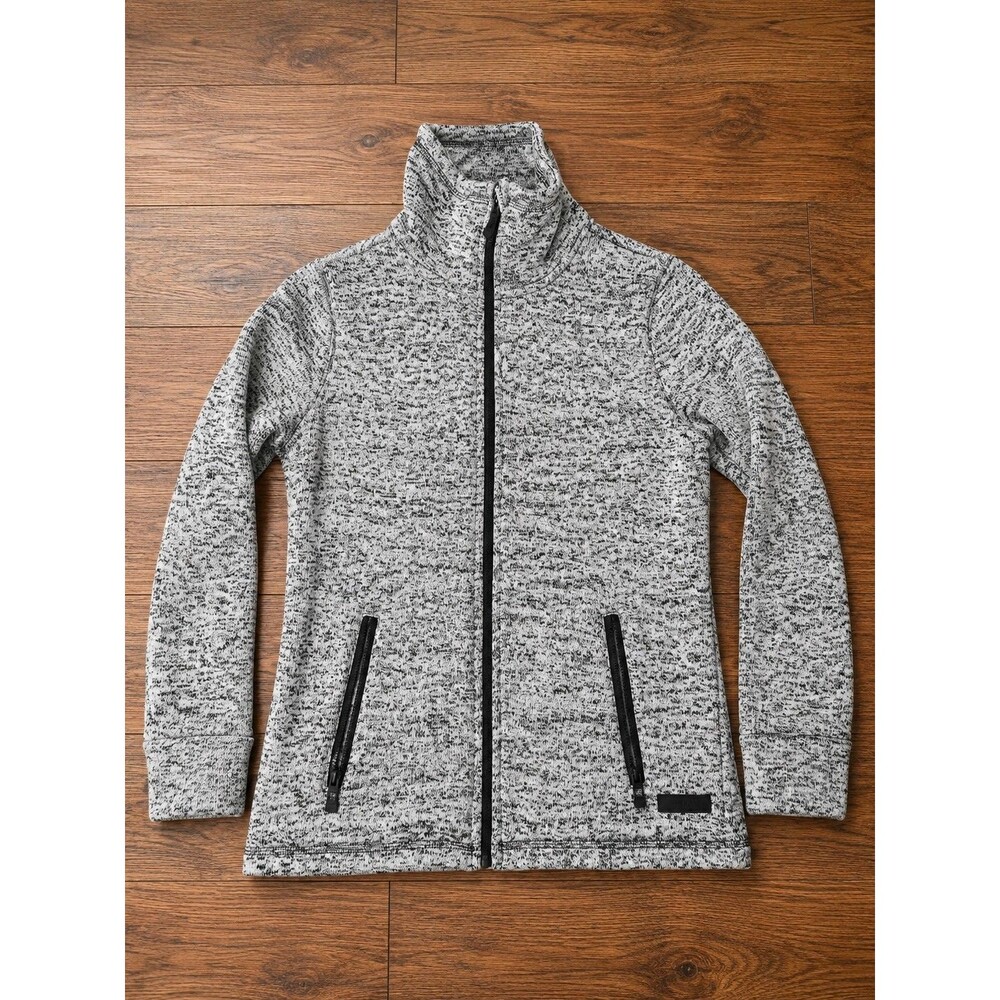 Calvin Klein Performance Women’s Medium Gray Marled Full Zip Fleece Jacket Activ